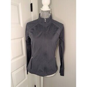 Gap Fit Jacket Womens Gray Active Wear Long Sleeve Adult Full Zip Ladies Small